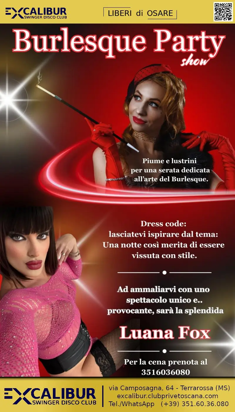 Swinger club prive event Burlesque Party Show